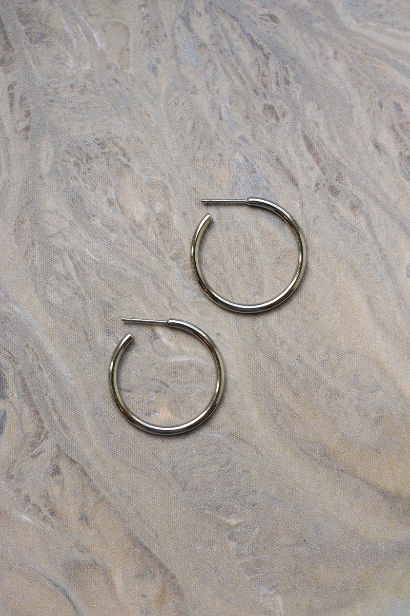 Hoops Earrings Steel Medium - Bilde 2