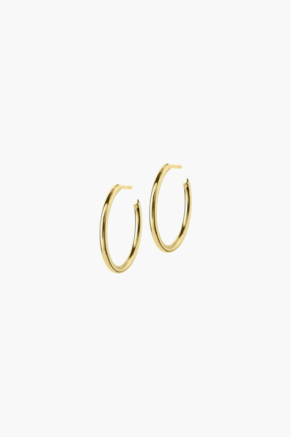 Hoops Earrings Steel Medium Gold