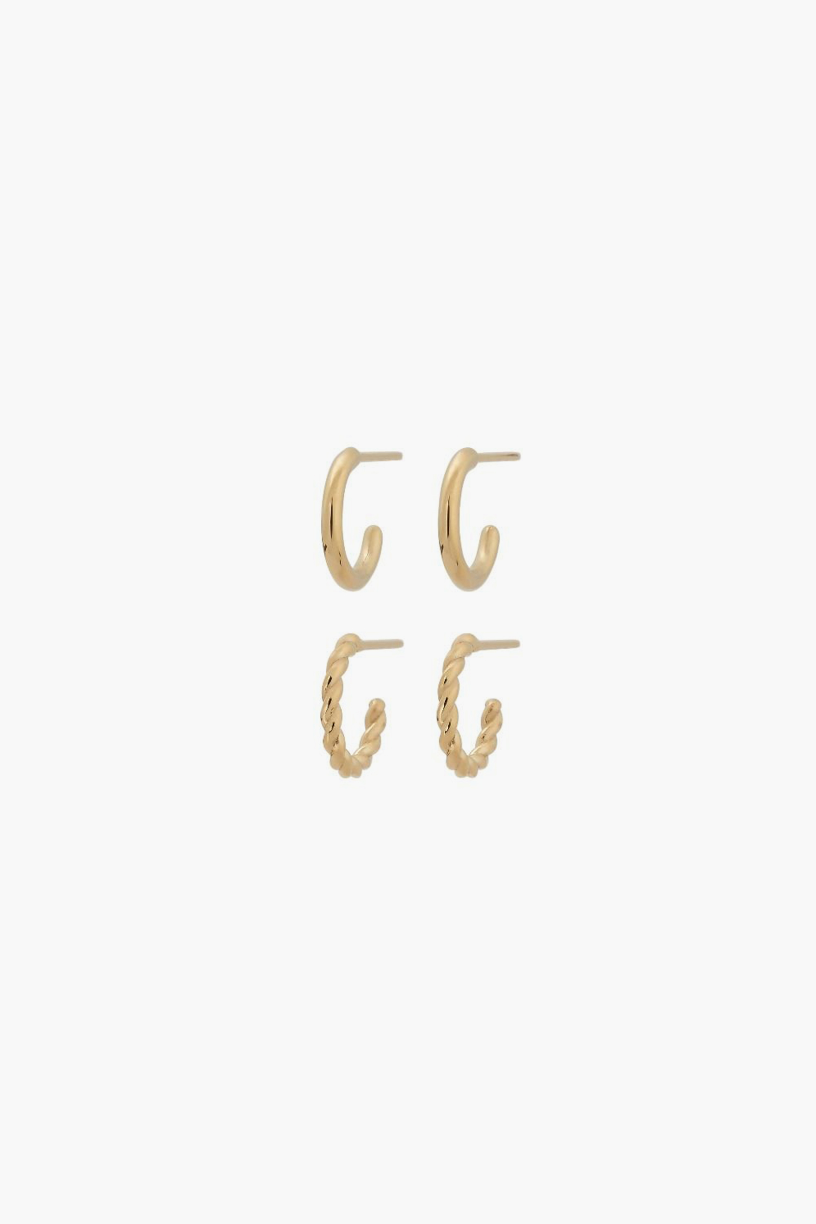 Duo Pair Creoles Gold