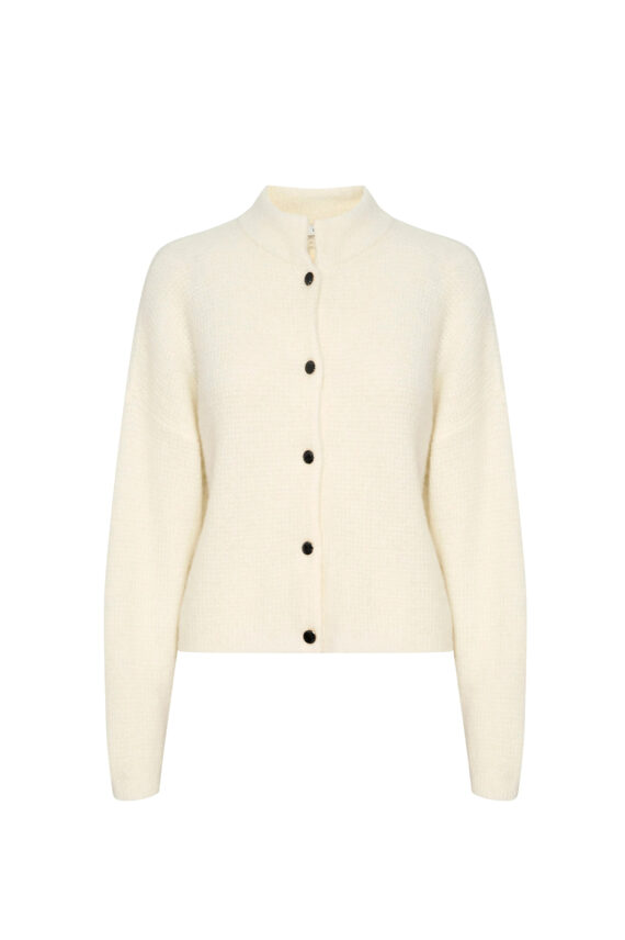 gestuz alpha cardigan i ivory melange packshot