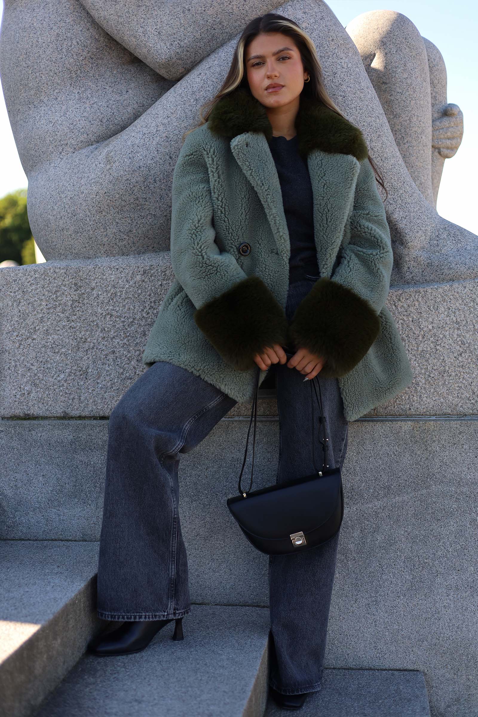 Fiona Wool Coat Short Green - Bilde 2