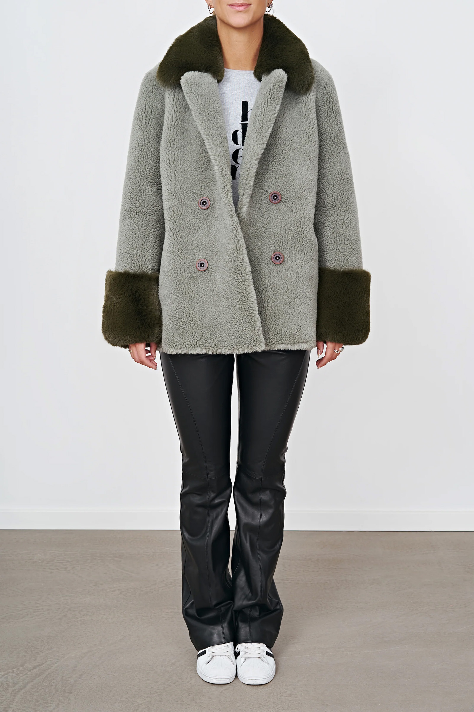 Fiona Wool Coat Short Green - Bilde 3