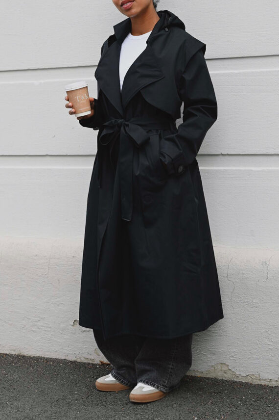 Regndråpe Trench Coat New Black