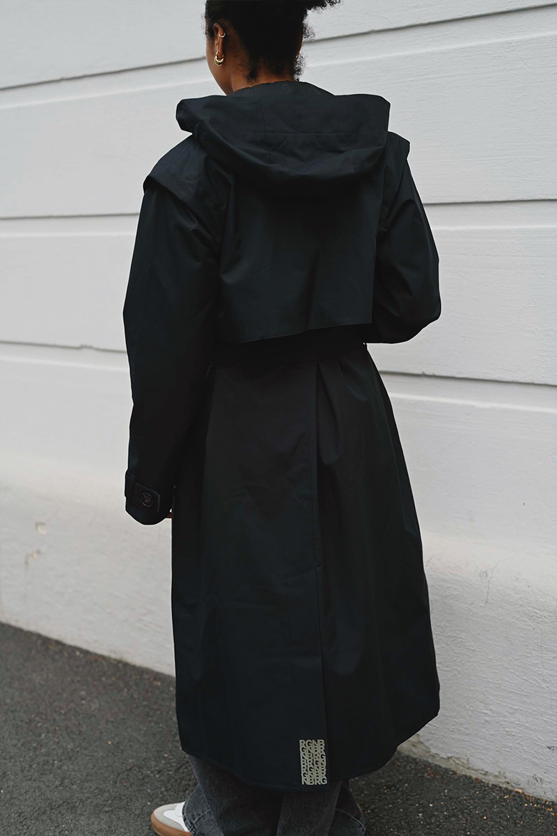 Regndråpe Trench Coat New Black - Bilde 4