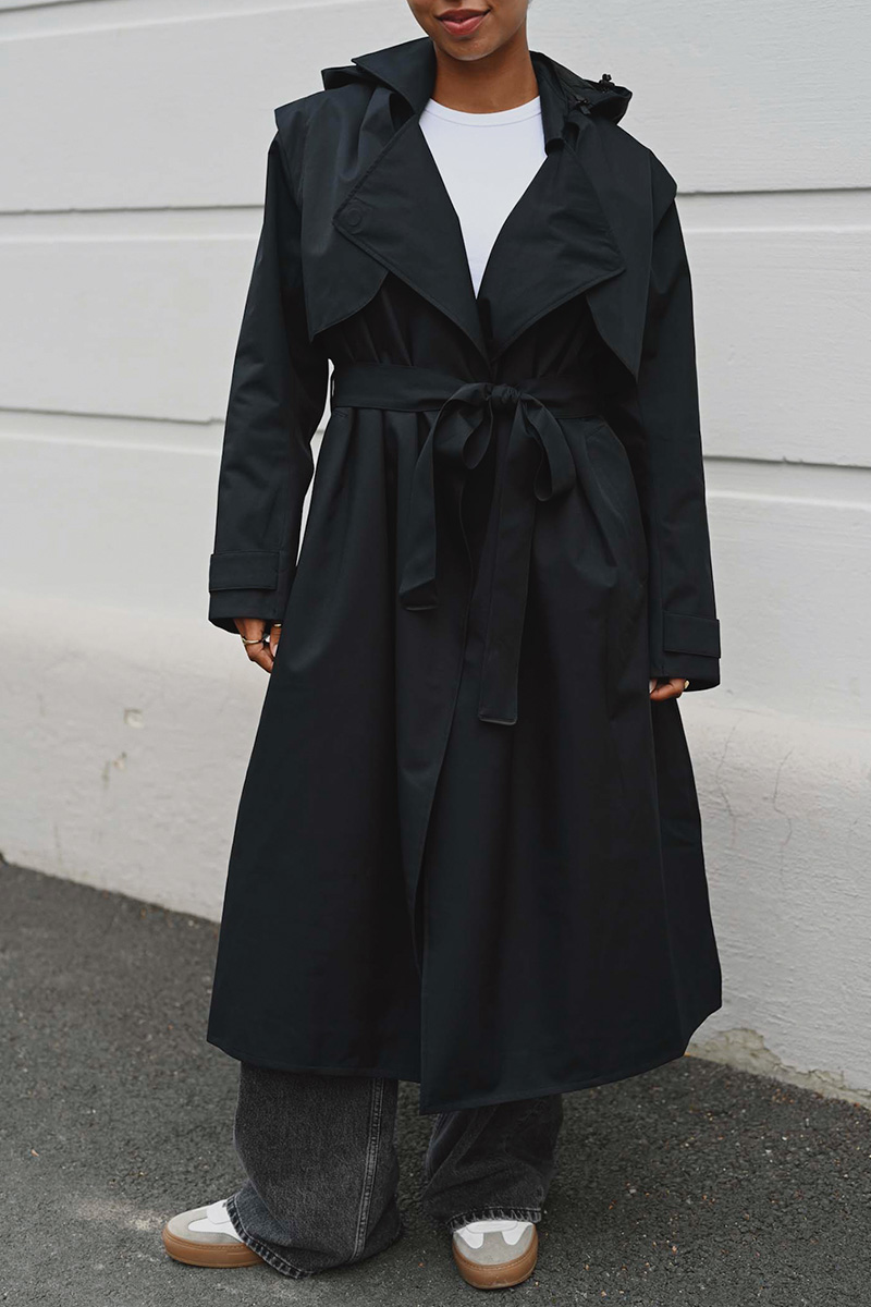 Regndråpe Trench Coat New Black - Bilde 2