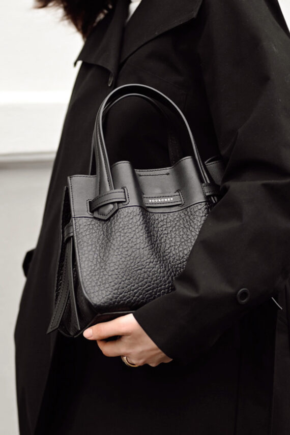 Blossom Medium Satchel Bag Black
