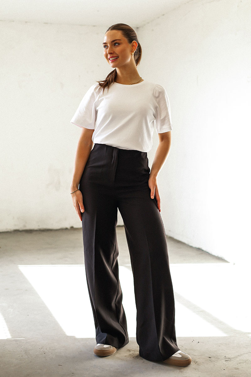 SL Corinne Wide Long Pants Black - Bilde 3