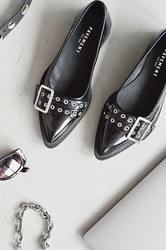 Saso Low Black Patent