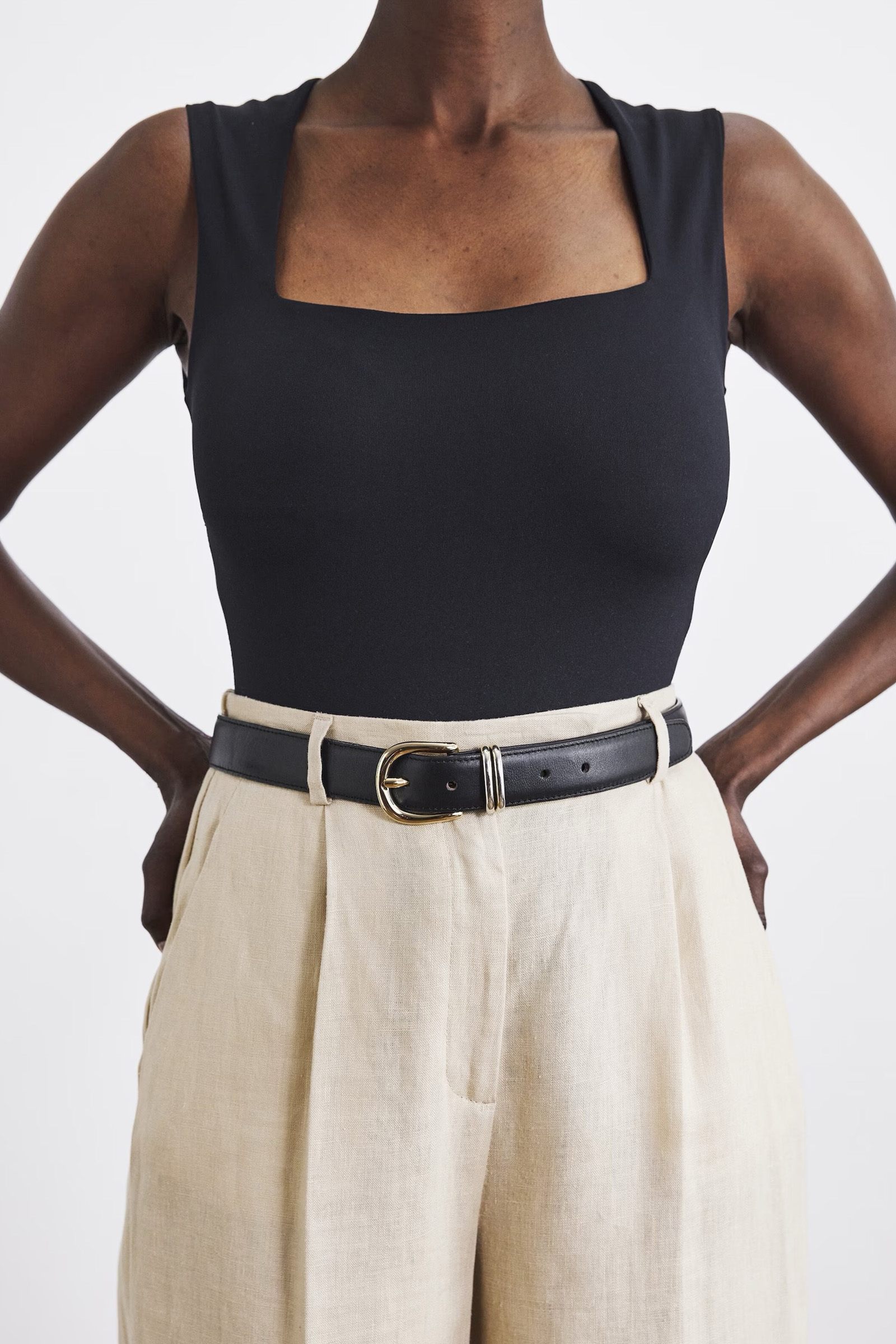 Beatrice Belt Leather Black - Bilde 4