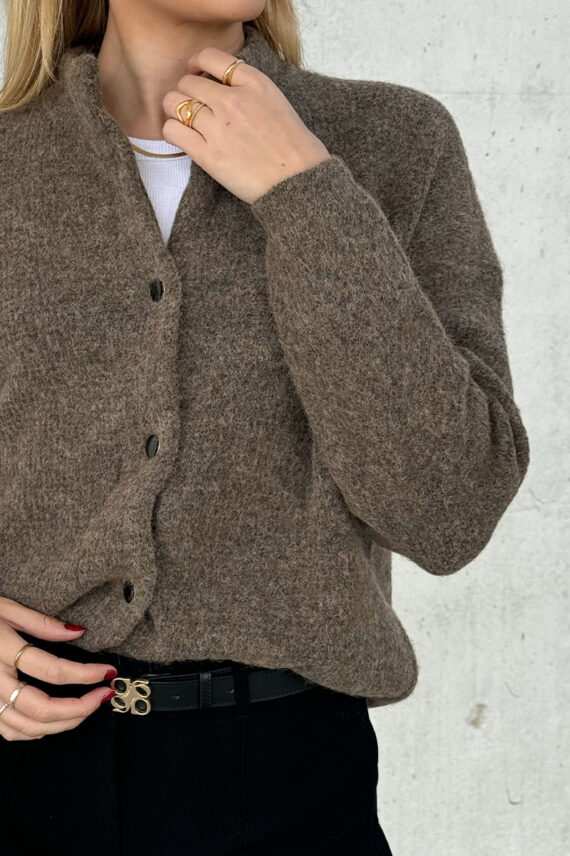 gestuz-alphagz-short-cardigan-noos-dark-sand-melange