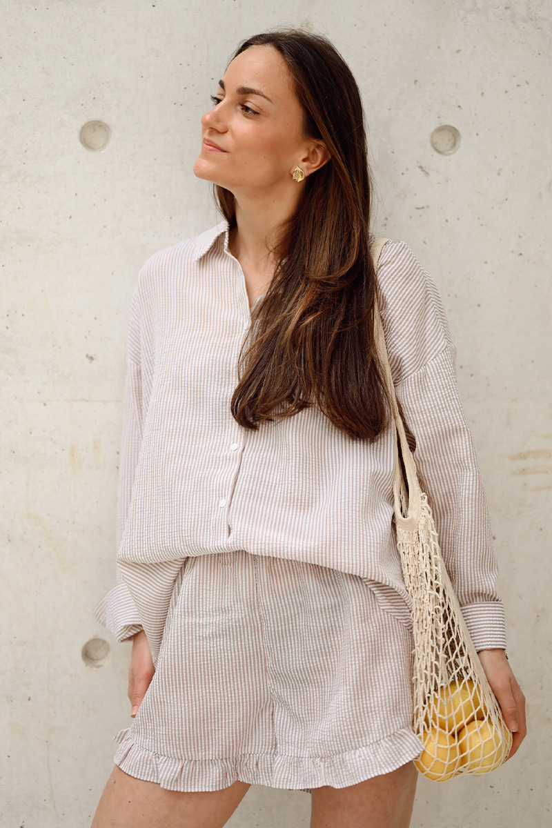 Sonja Shirt Sand/White - Bilde 2