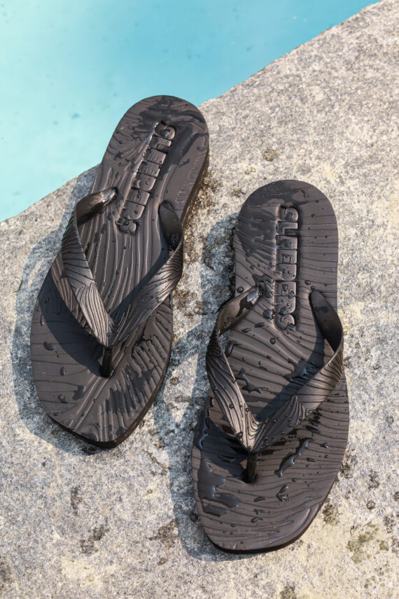 Tapered Platform Black Flip Flop