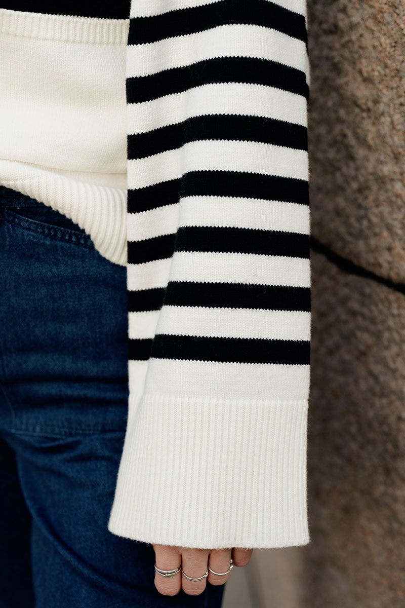 Embla GZ Cardigan Black/Off White - Bilde 4