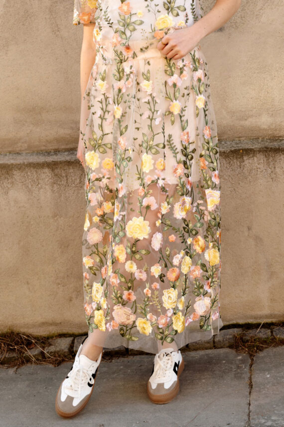 Fuschia Skirt Sand/Yellow