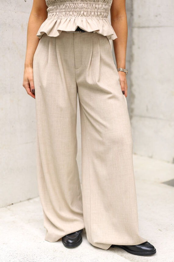 GZDecy HW Pants Light Sand Melange