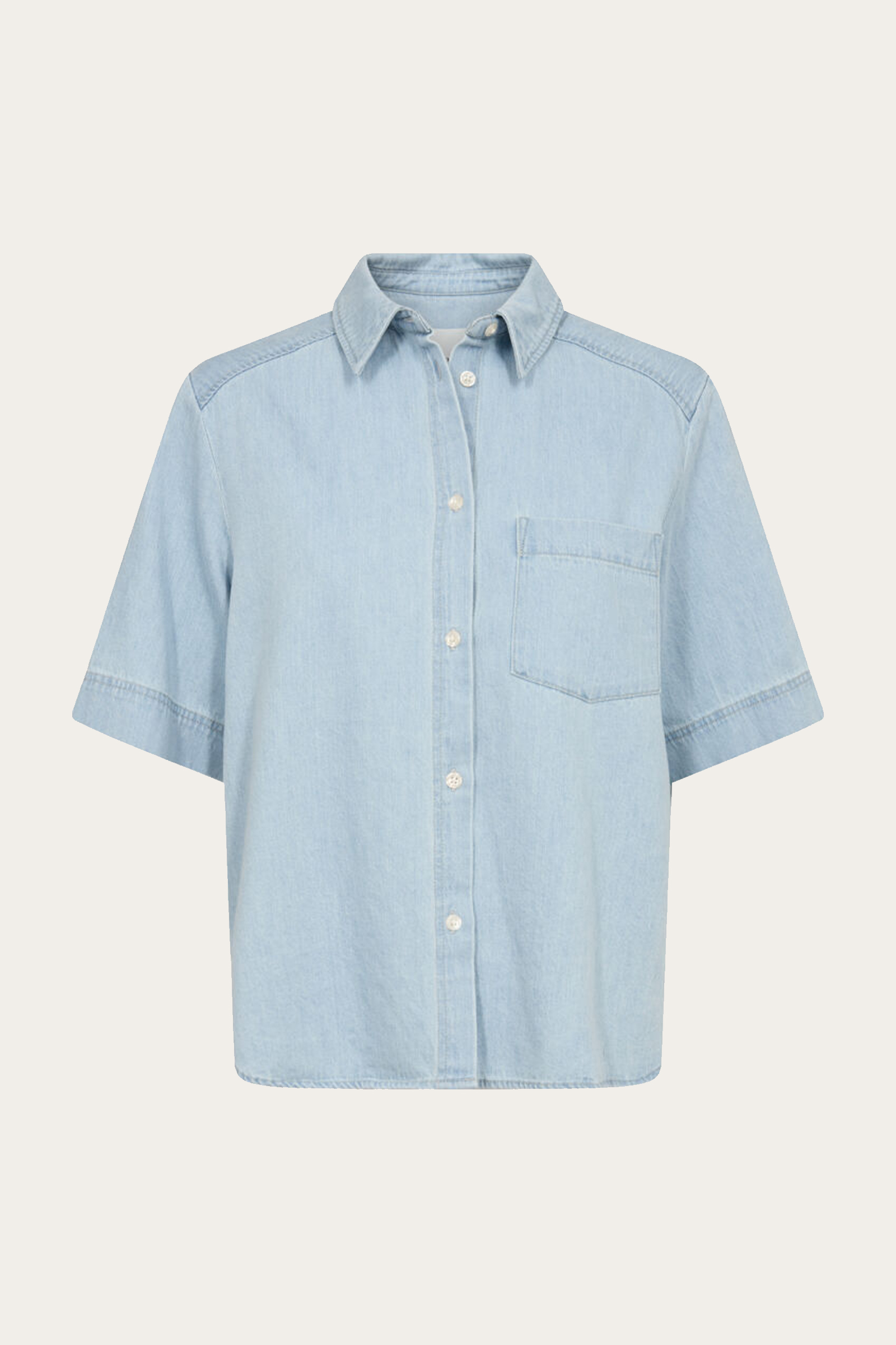 Nicla PW Shirt Whiteish Blue Denim - Bilde 3