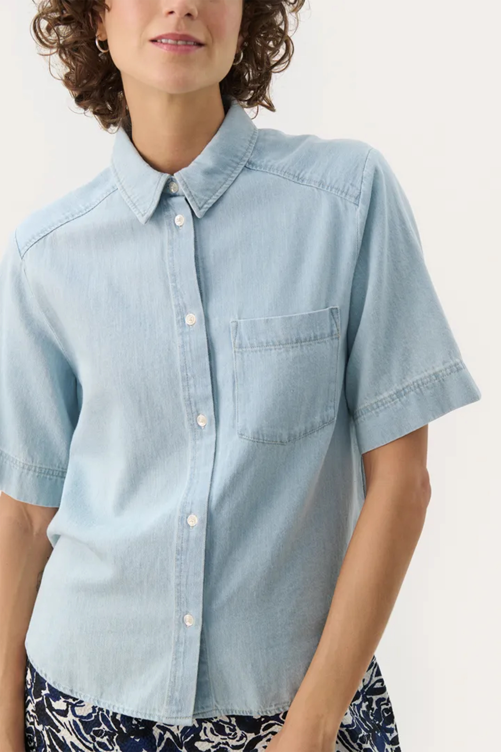 Nicla PW Shirt Whiteish Blue Denim - Bilde 2