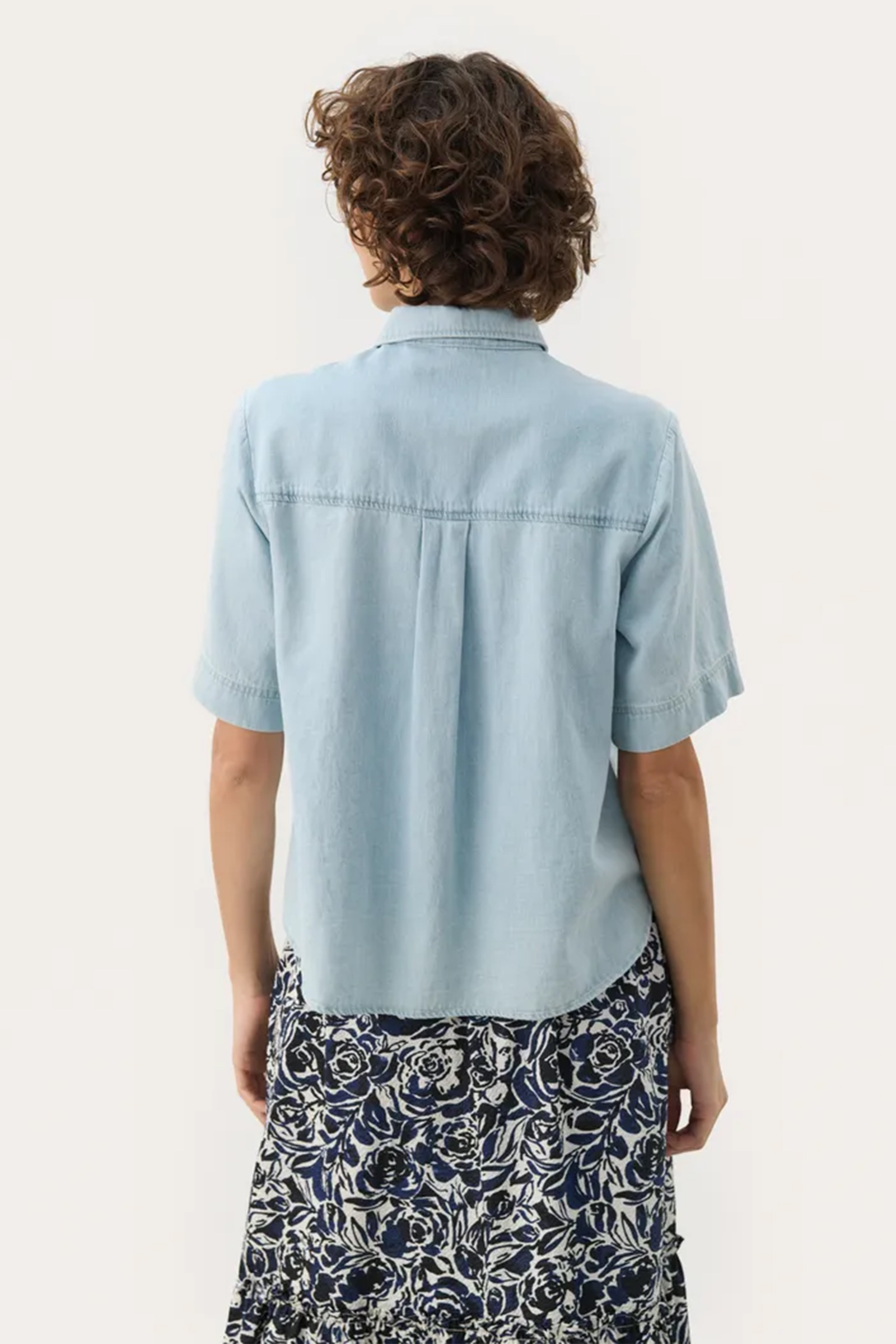 Nicla PW Shirt Whiteish Blue Denim - Bilde 4