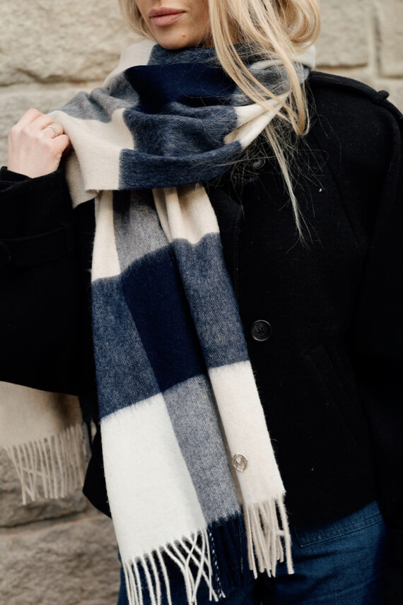 Trio Wool Scarf Navy