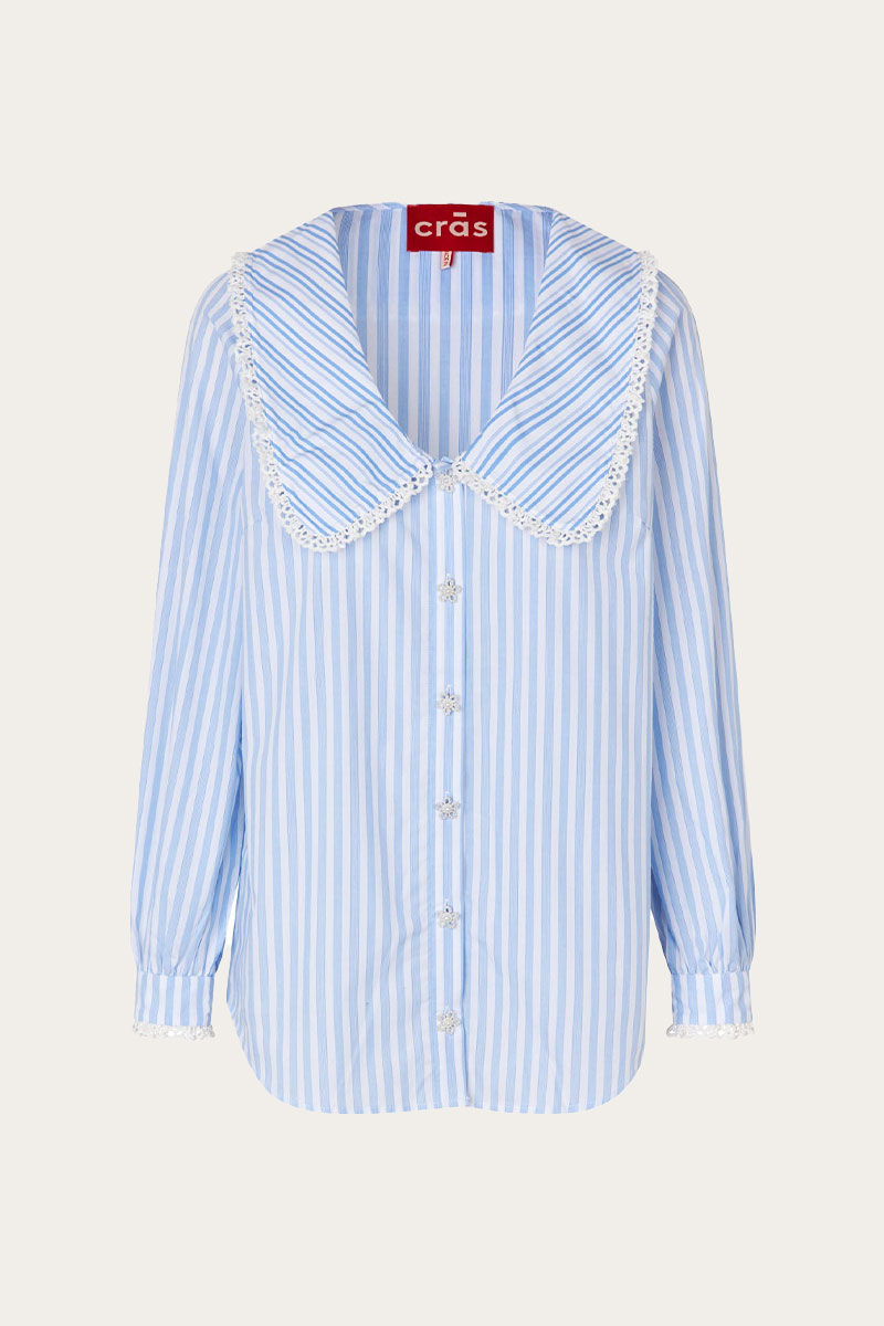 Sarahcras Shirt Blue Stripe - Bilde 3