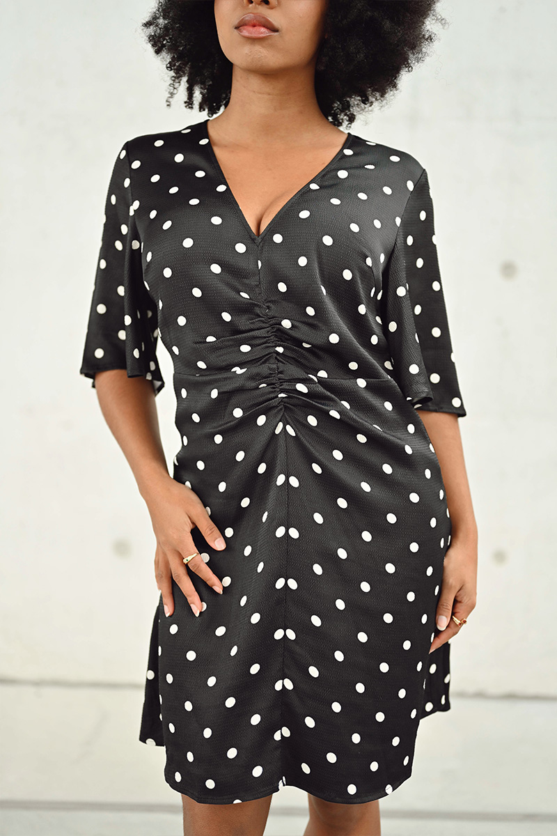 GZDotta SS Dress Black with egret dot - Bilde 2
