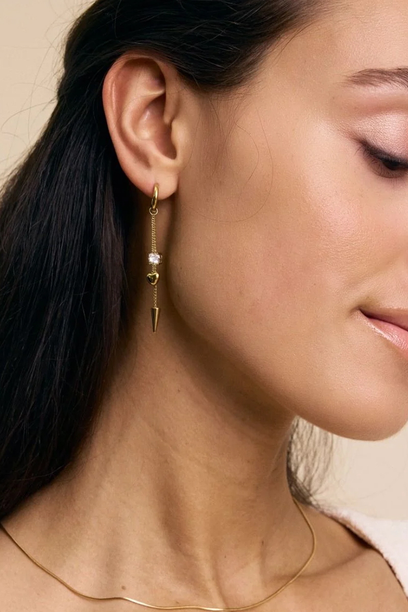 Peak Hoops Multi Heart Gold