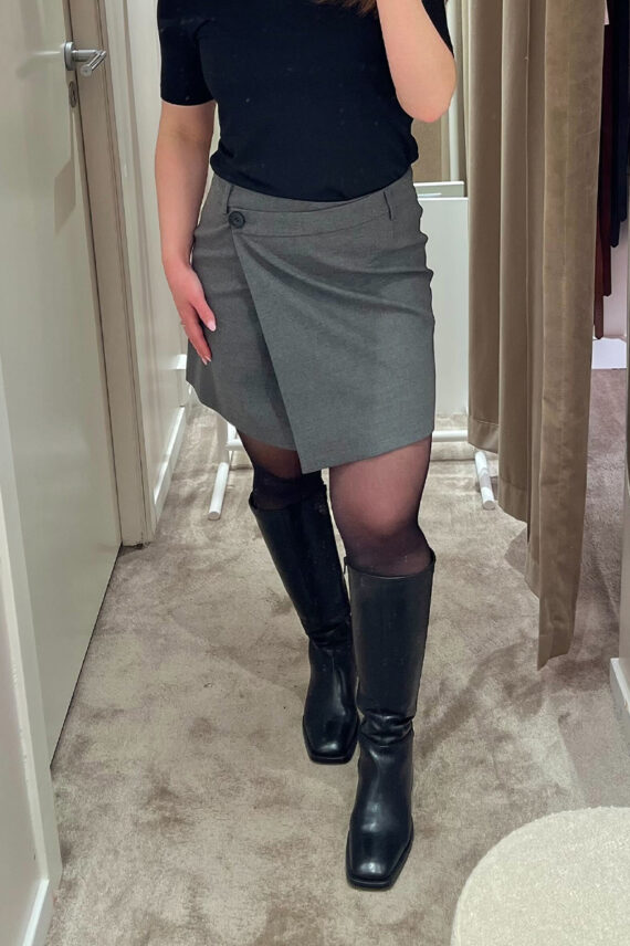 GZpaula Wrap Skirt Dark Grey Melange