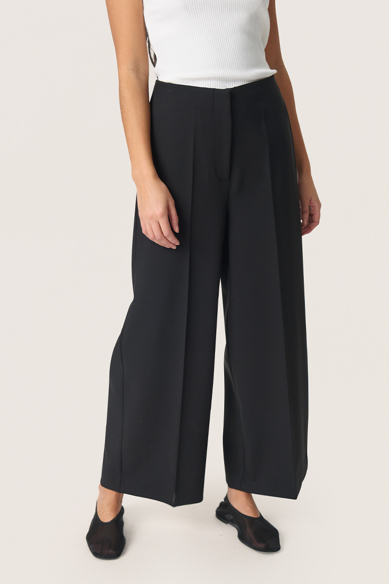 SLCorinne Wide Cropped Pants Black