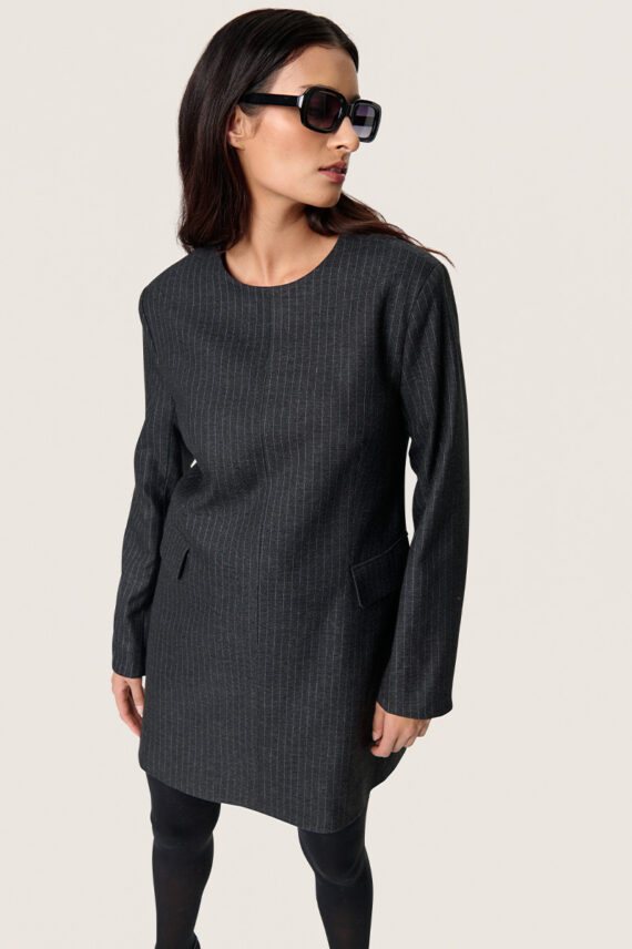 SL Malodi Dress Grey Melange Pinstripe