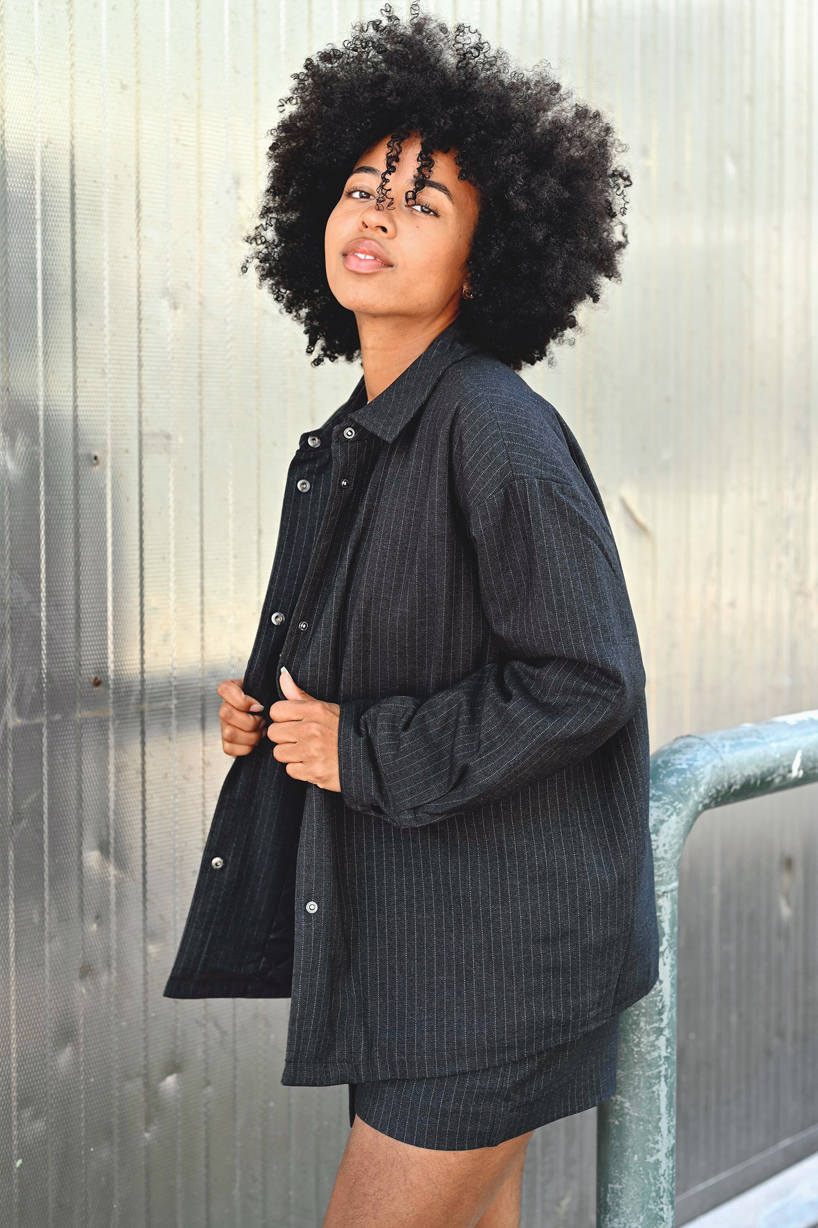 SL Malodi Jacket Grey Melange Pinstripe - Bilde 7