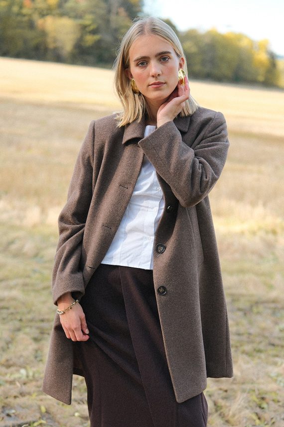 Kamillas PW Coat Dark Walnut Melange