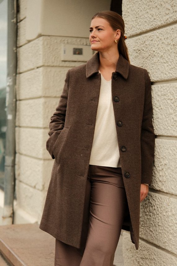 Kamillas PW Coat Dark Walnut Melange
