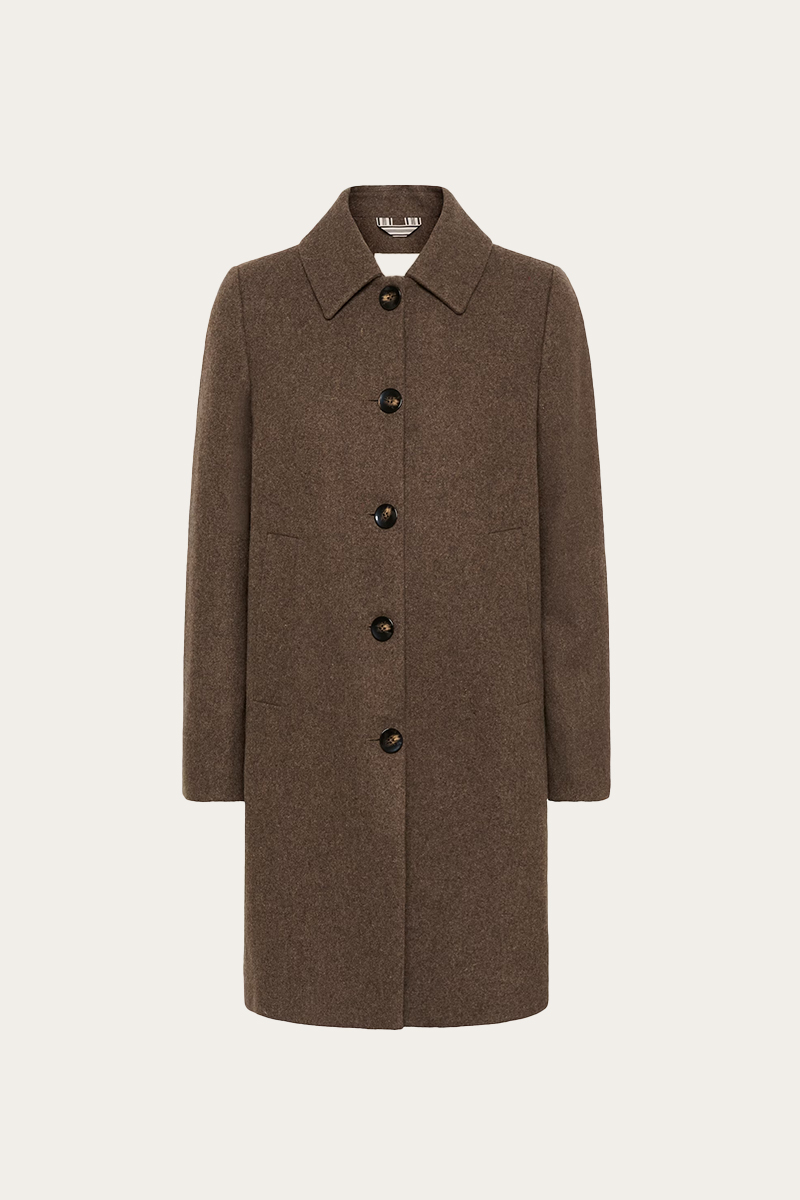 Kamillas PW Coat Dark Walnut Melange - Bilde 3