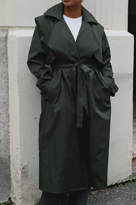 Regndråpe Trench Coat Rosin Dark Green