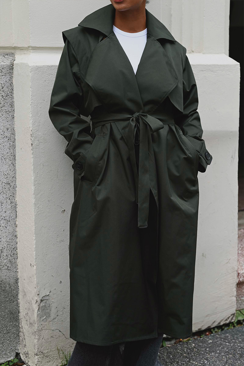 Regndråpe Trench Coat Rosin Dark Green