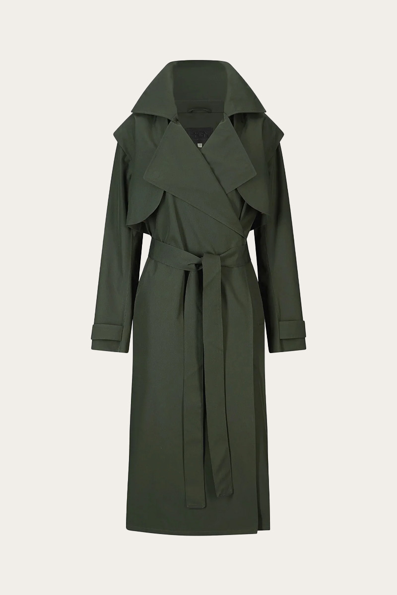 Regndråpe Trench Coat Rosin Dark Green - Bilde 3