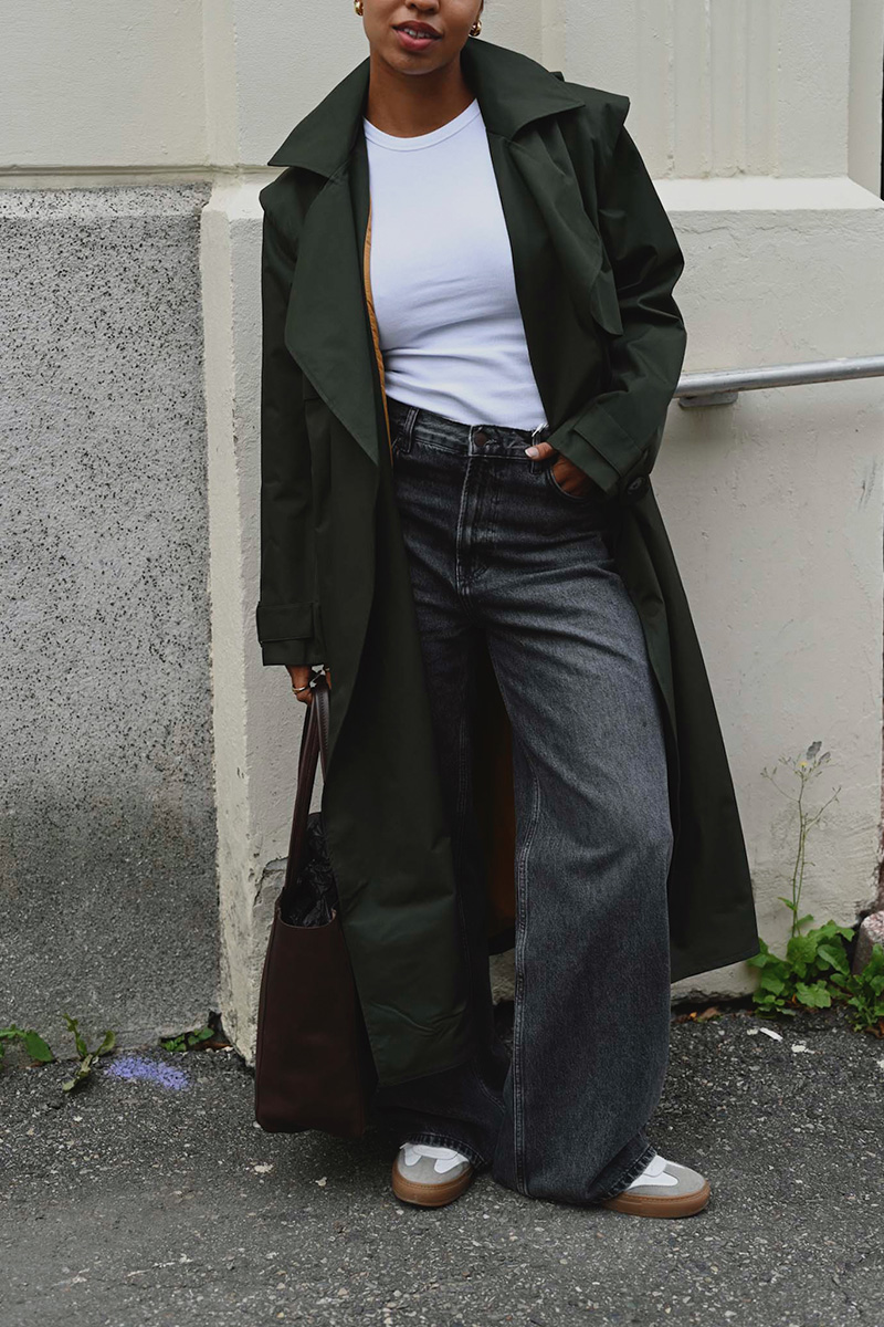 Regndråpe Trench Coat Rosin Dark Green - Bilde 2