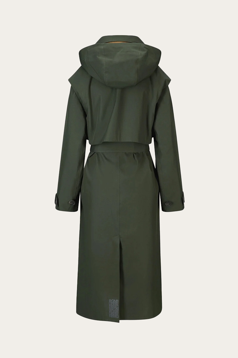 Regndråpe Trench Coat Rosin Dark Green - Bilde 4