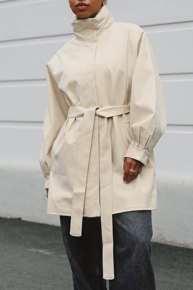 Rossby Coat Beige Denim