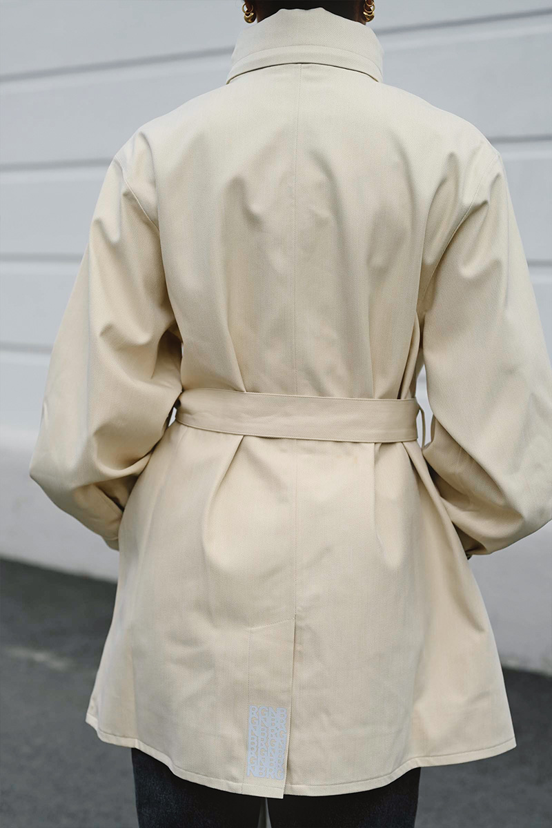 Rossby Coat Beige Denim - Bilde 4
