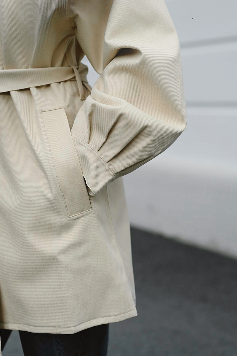 Rossby Coat Beige Denim - Bilde 5