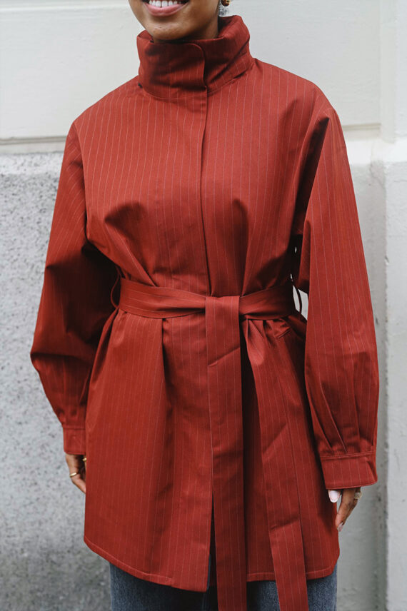 Rossby Coat Russet Pinstripe