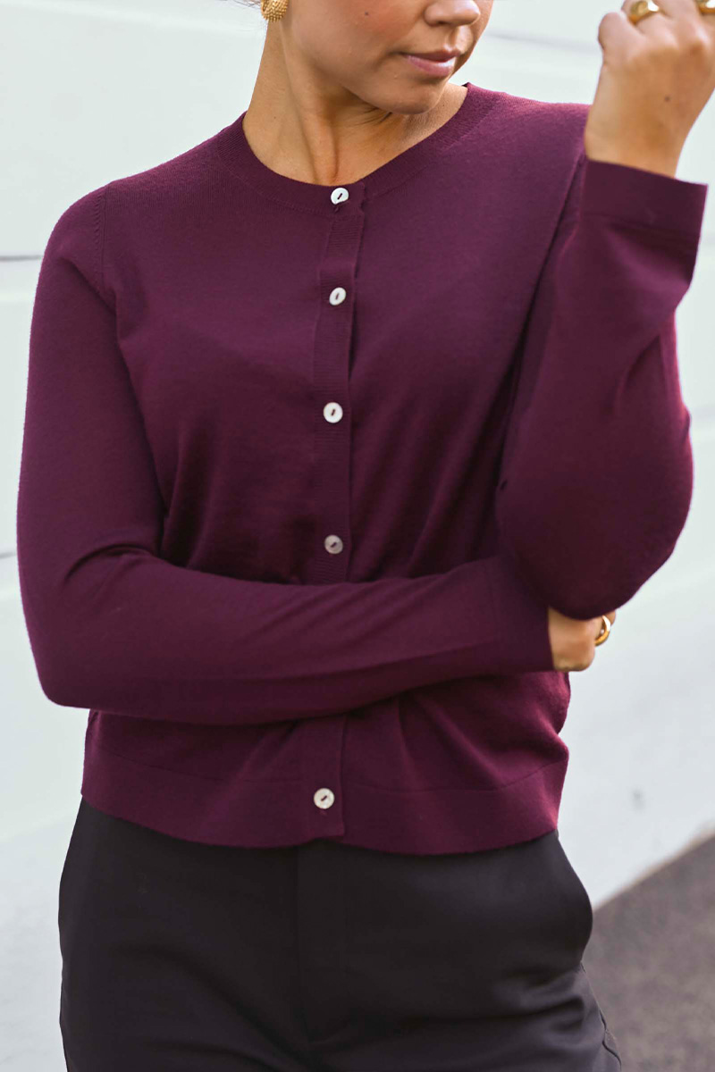 Virve Cardigan Oksblood - Bilde 3