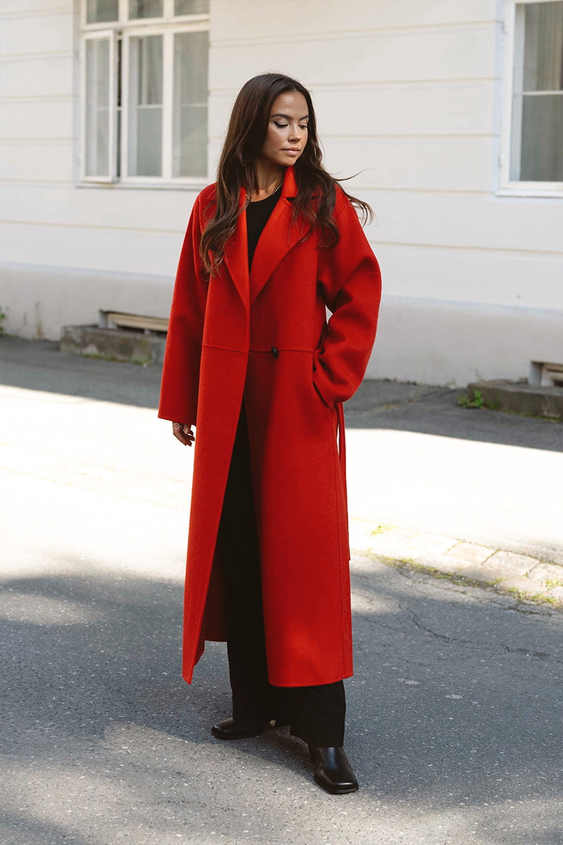 Yilla IW Long Coat Cranberry - Bilde 2