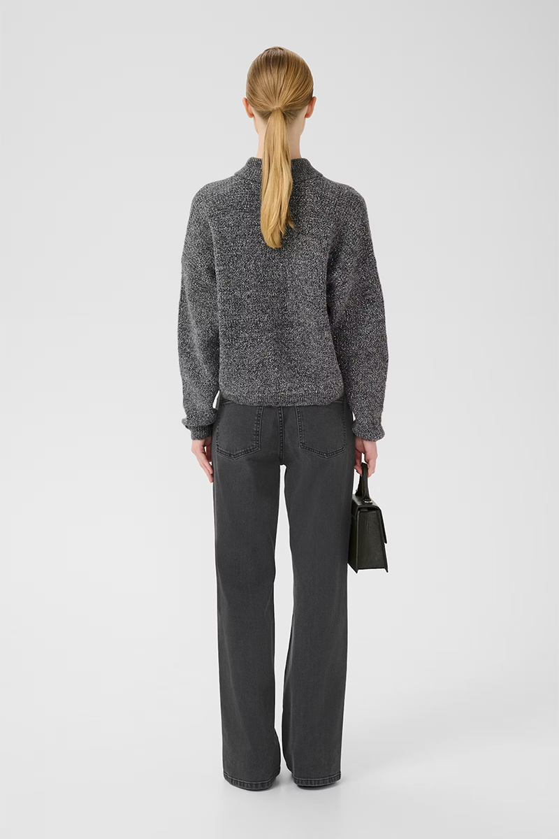 Zolina HW Wide Jeans Charcoal Grey - Bilde 5