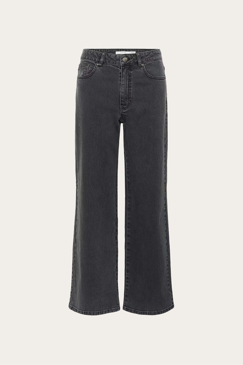 Zolina HW Wide Jeans Charcoal Grey - Bilde 3