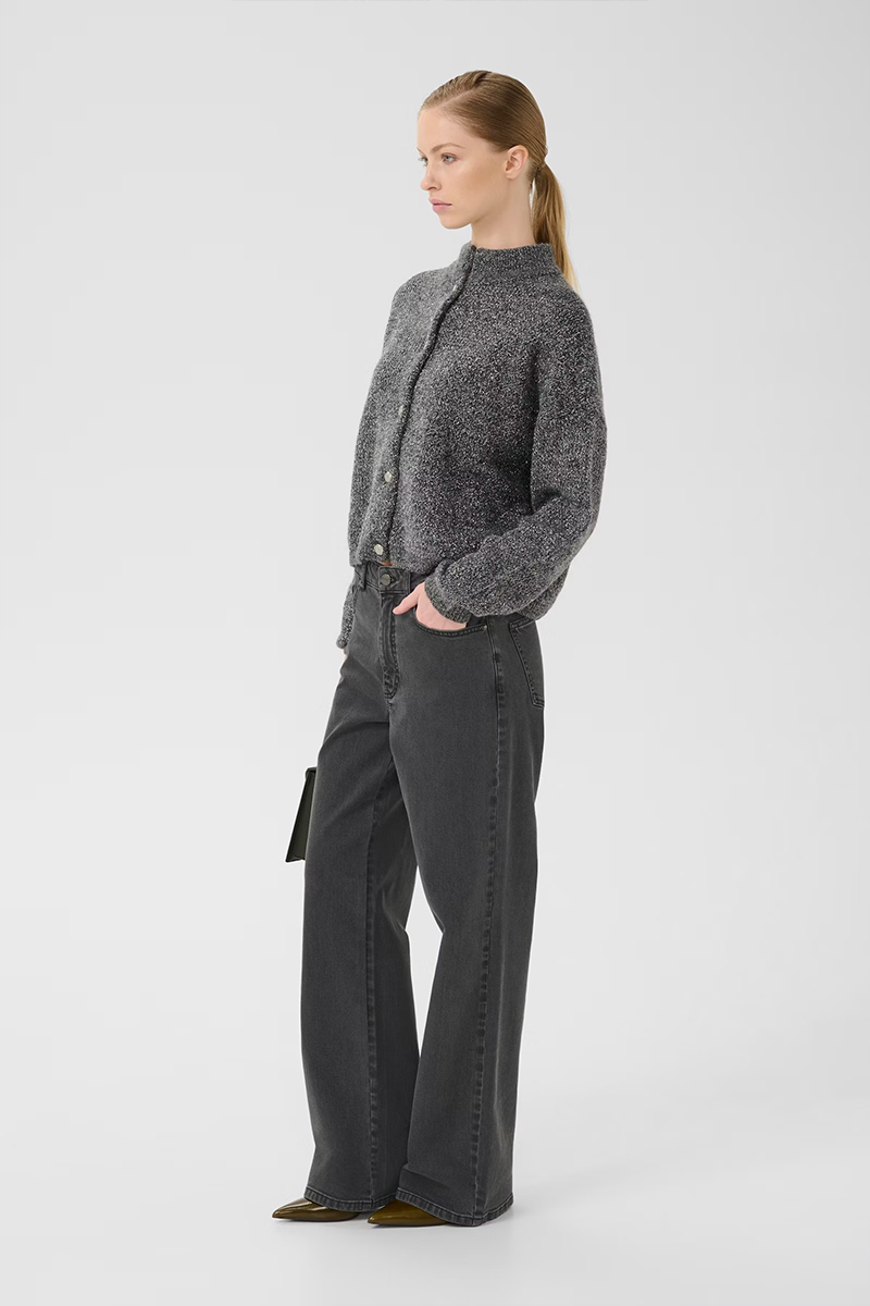 Zolina HW Wide Jeans Charcoal Grey - Bilde 2