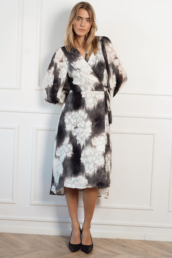 BasiraIW Wrap Dress Neutral Illuminating Florals