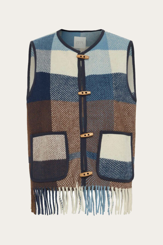 IRLuna Waistcoat Blue Check