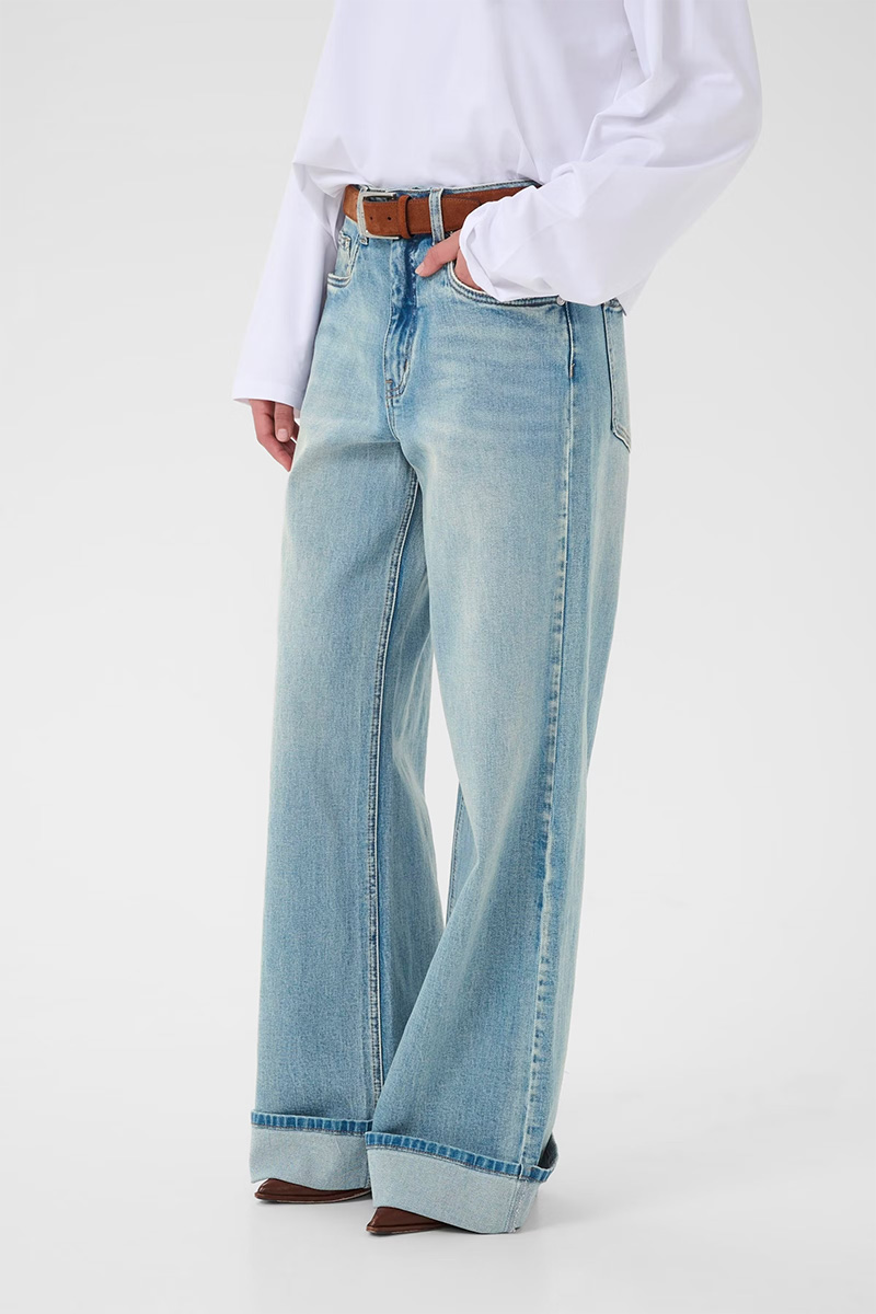 Sara wide jeans Washed Blue - Bilde 2